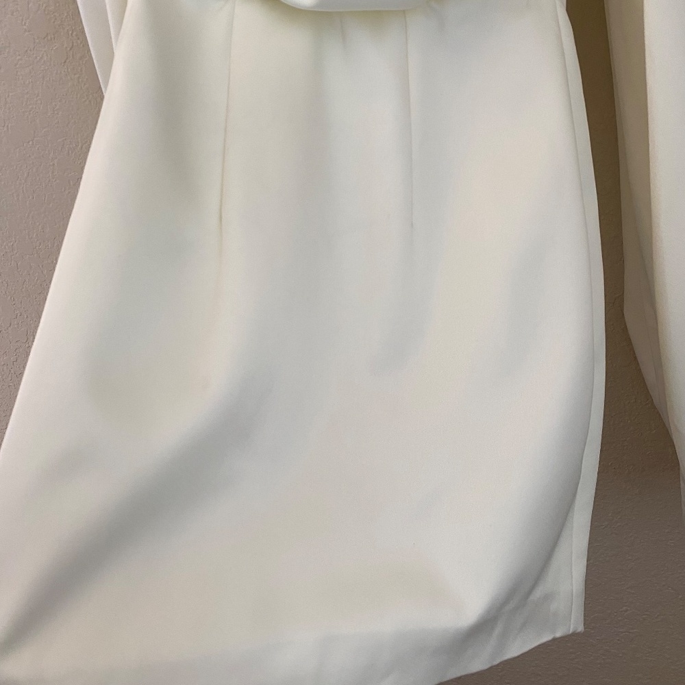 HOUSE OF CB 'Carlyn' Ivory Satin Balloon Sleeve Mini Dress/Size XS‎ NWOT - Picture 9 of 15